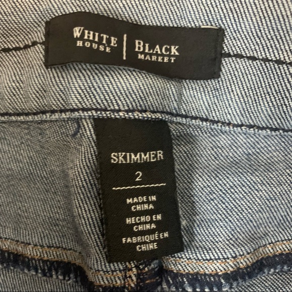 White House Black Market WHBM Skimmer cuffed denim blue Jeans size 2 medium wash - Picture 10 of 16